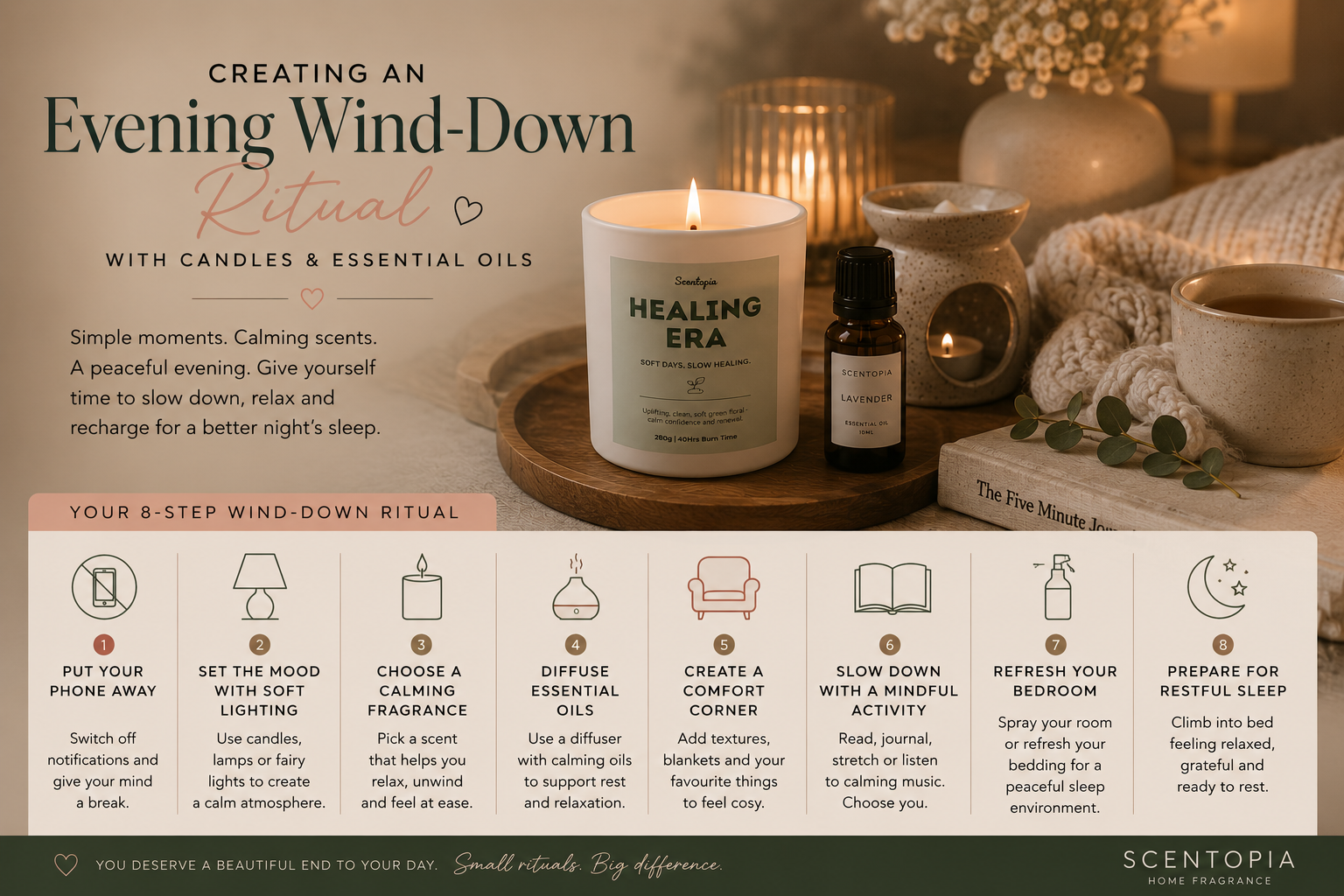Creating an Evening Wind-Down Ritual with Candles and Essential Oils